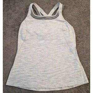 Lululemon Slay the Studio 2 in 1 Tiger Space Dye Hail White Titanium Tank Top 6